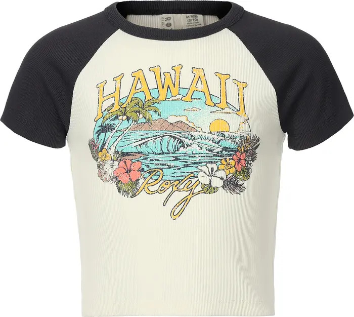 Roxy Kids' Hawaii Raglan Sleeve Ribbed Graphic T-Shirt | Nordstromrack | Nordstrom Rack