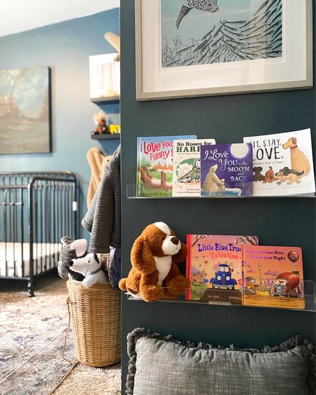 We have our Valentine’s Day books out and ready in Shepherd’s room! 

Dark and moody nursery. Baby boy nursery. Blue nursery. Kids room. Bookshelves for kids 

#LTKbaby #LTKhome #LTKkids