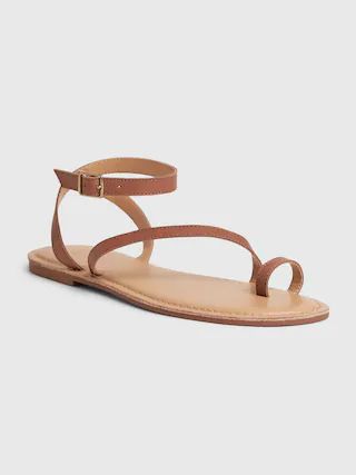 Leather Ankle Wrap Strappy Sandals | Gap (US)