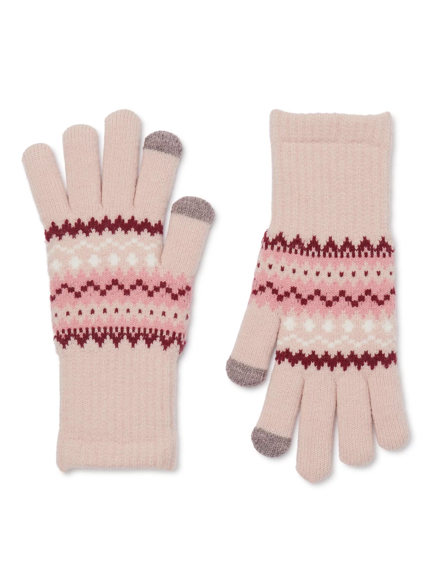 Time and Tru Women's Fair Isle Knit Gloves | Walmart (US)