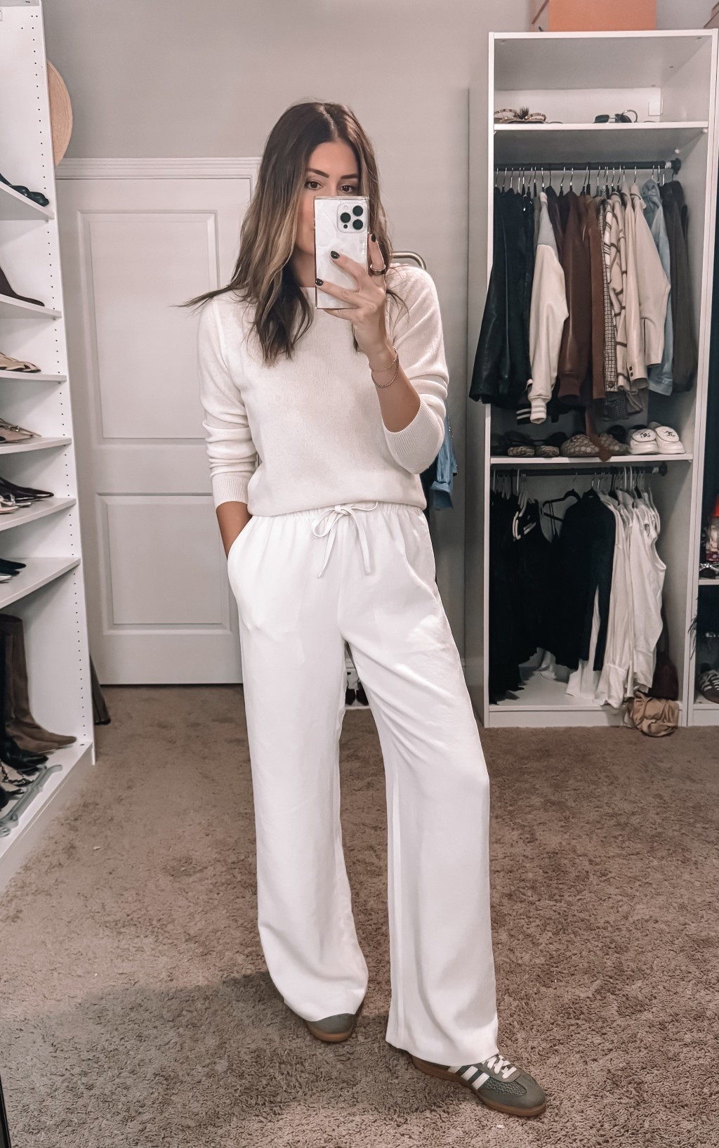 Medium in sweater and pants 

#LTKStyleTip #LTKShoeCrush