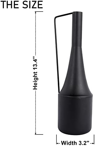 Modern Farmhouse Glam Metal Vase, Black Flower Vase Home Décor Centerpiece Large 13.4" | Amazon (US)