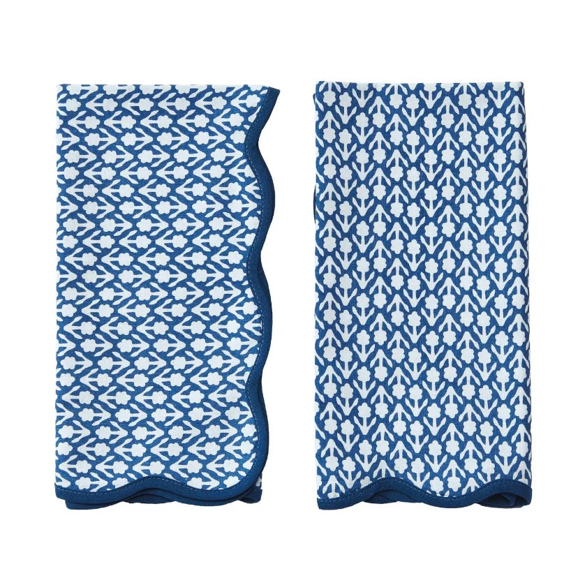 Floral Napkins Indigo, Set of 4 | Amanda Lindroth