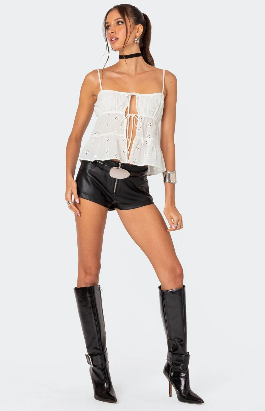 Edikted Melaney Faux Leather Micro Shorts | PacSun