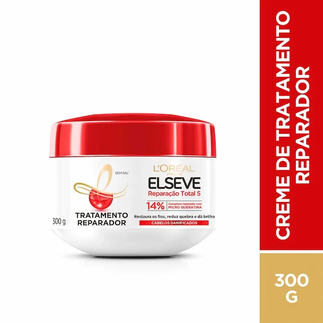 Creme de Tratamento L'Oréal Paris Elseve Reparação Total 5 300g | Drogasil BR