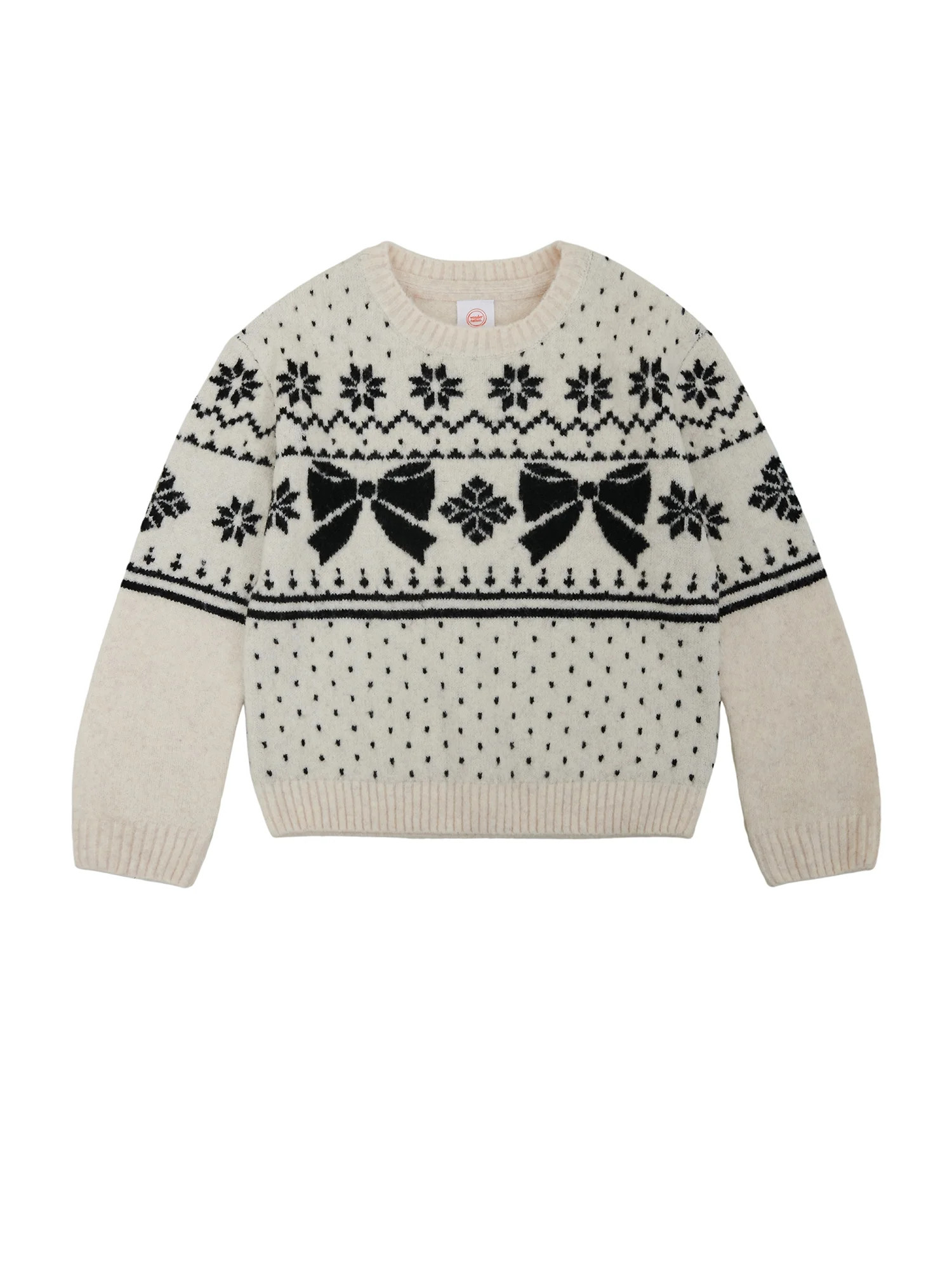 Wonder Nation Girls Holiday Fair Isle Sweater, Sizes 4-18 & Plus | Walmart (US)
