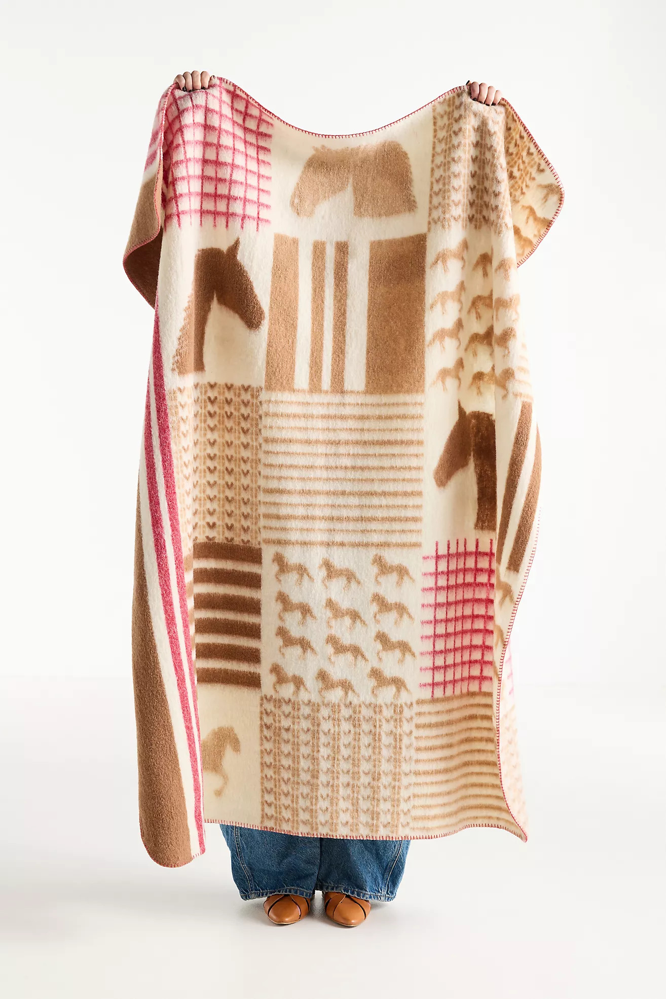 Saddle Wool Blend Throw Blanket | Anthropologie (US)