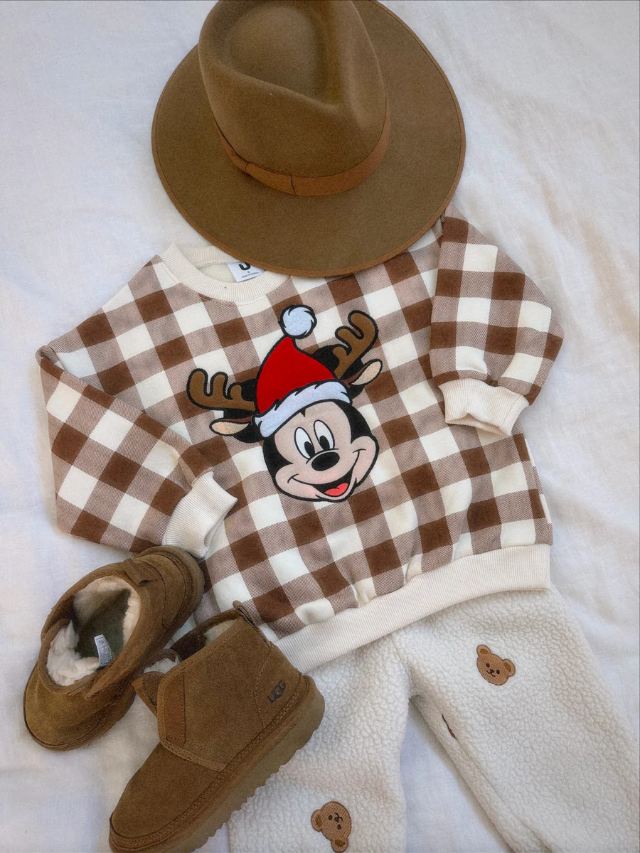 Merry Merry Gingham Sweatshirt Cinnamon | Sun Peony Coconut