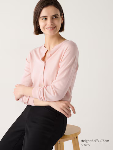 WOMEN'S 100% MERINO CREW NECK CARDIGAN | UNIQLO AU | Uniqlo Australia