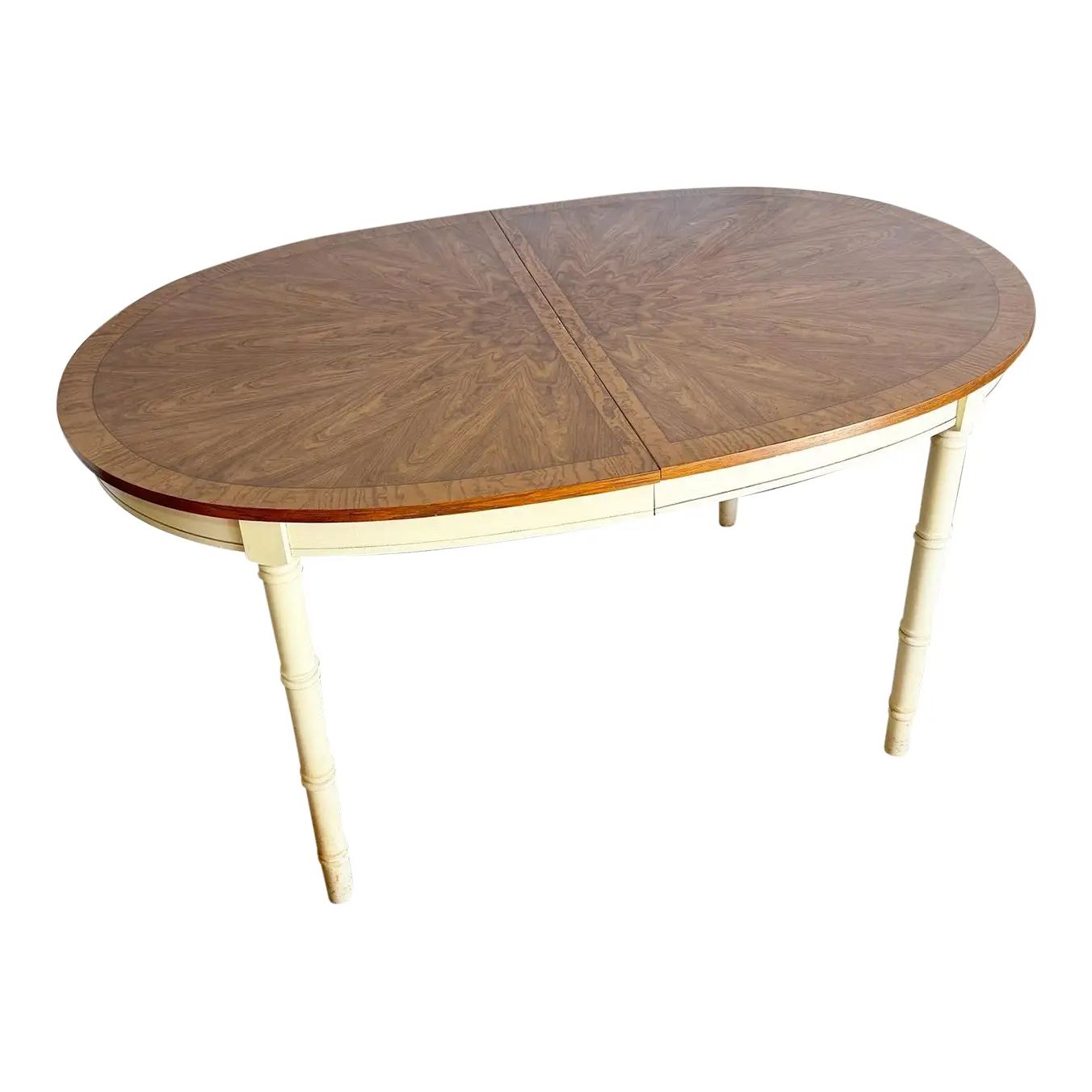 Regency Faux Bamboo Extendable Oval Dining Table | Chairish