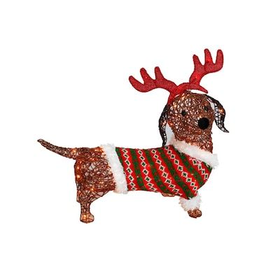 Holiday Living 24-in Dog with Antlers Sculpture with Clear Incandescent Lights Lowes.com | Lowe's
