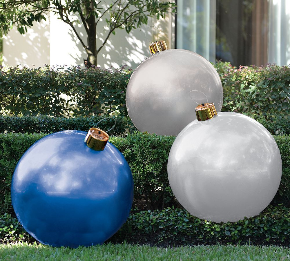 Frosty White, Blue, & Silver Decorative Holiballs | Pottery Barn (US)