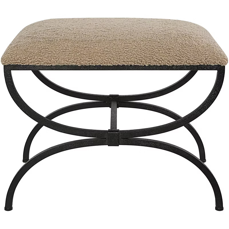 Uttermost Hacienda 24" Wide Black and Latte Small Bench | Target