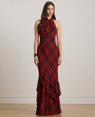 Women's Plaid Tiered Long Dress | Macy's