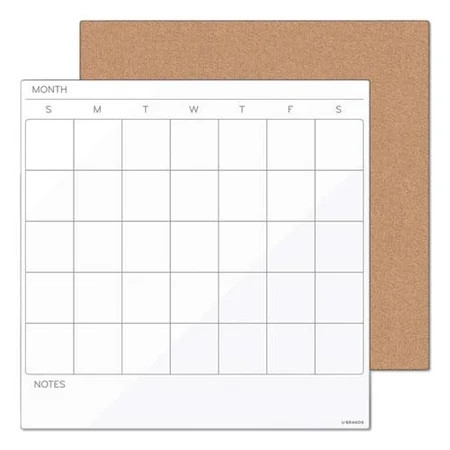 Tile Board Value Pack with Undated One Month Calendar, 14 x 14, White/Natural, 2/Set | Walmart (US)