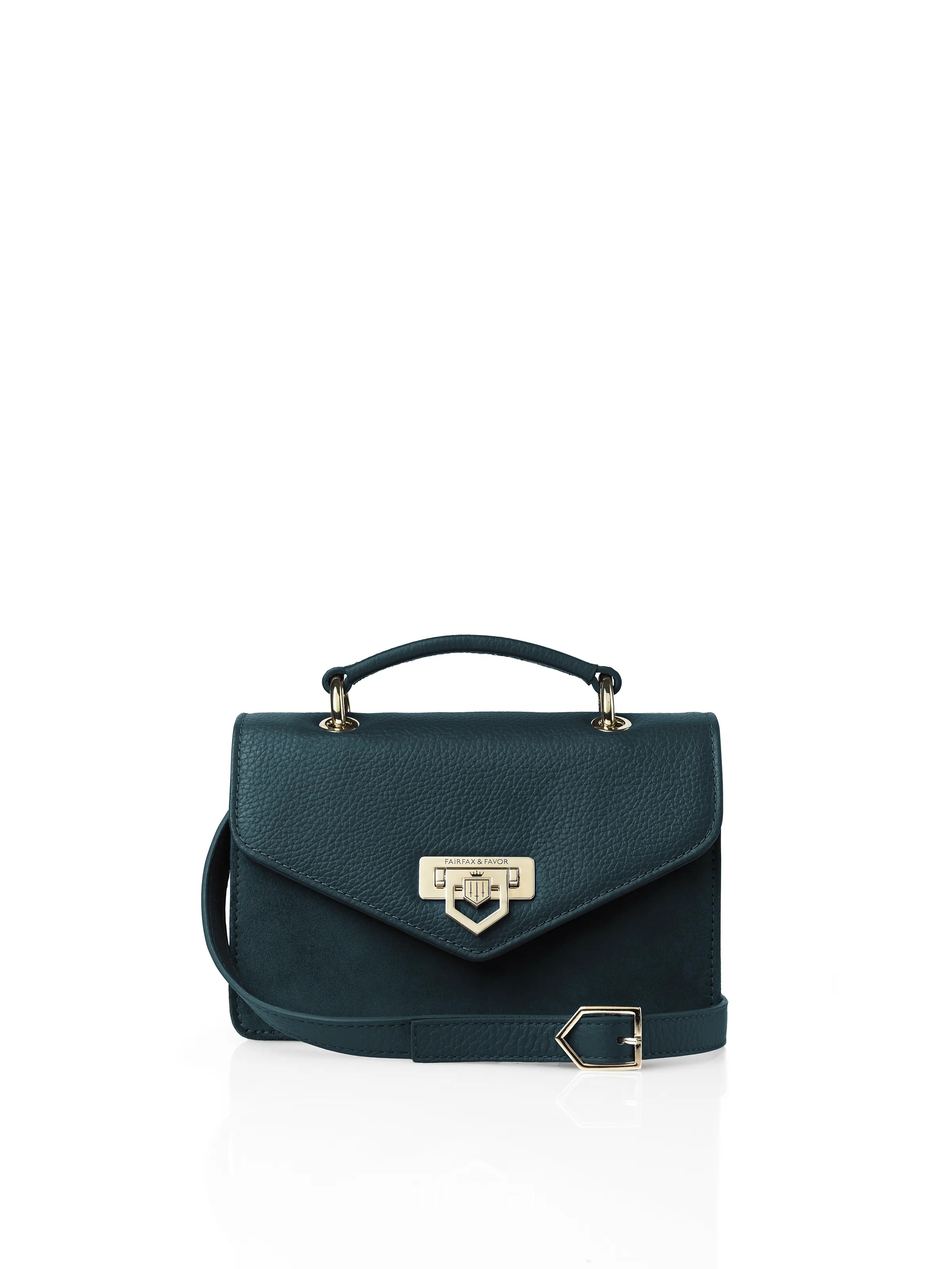 Loxley Mini Cross Body Bag - Teal Suede | Fairfax & Favor | Fairfax & Favor (UK)