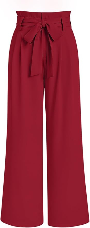 LILLUSORY Wide Leg Dress Pants Women's Paperbag High Waisted Business Casual Trousers with Remova... | Amazon (US)