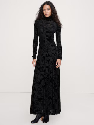 Burnout Velvet Maxi Dress | Banana Republic (US)