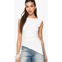 Womens Slinky Asymmetric Top - White - 2 | boohoo (US & Canada)