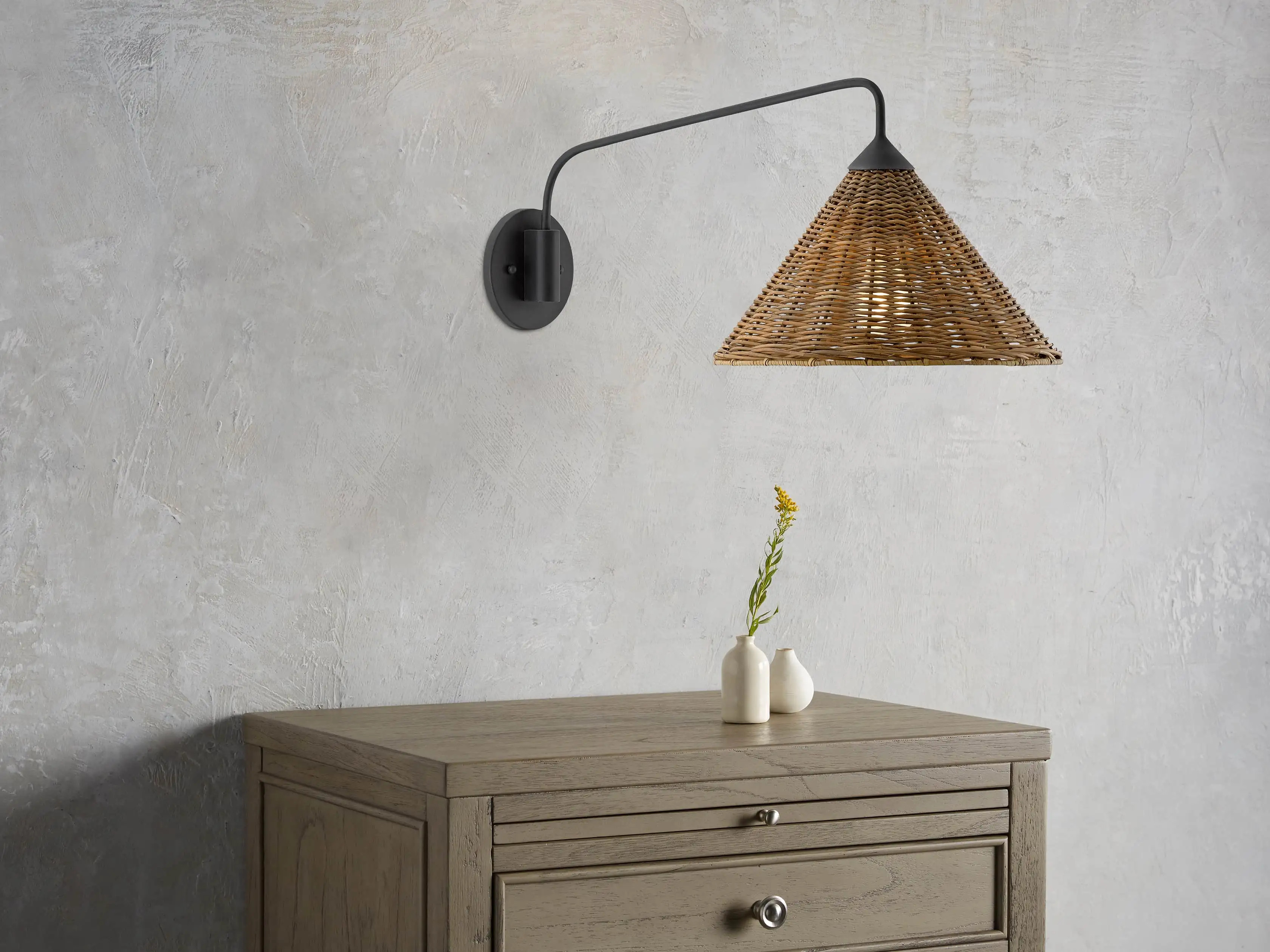 Rattan Swing-Arm Sconce | Arhaus