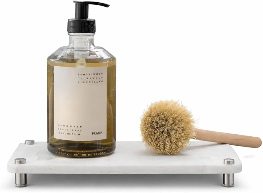 Premium White Squared Sink Caddy - Water-Absorbing Diatomaceous Earth Tray for Sink with, Elevate... | Amazon (US)