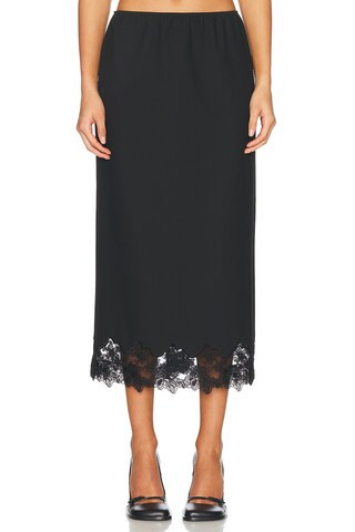 Helsa Suit Midi Skirt With Lace in Black | FWRD 