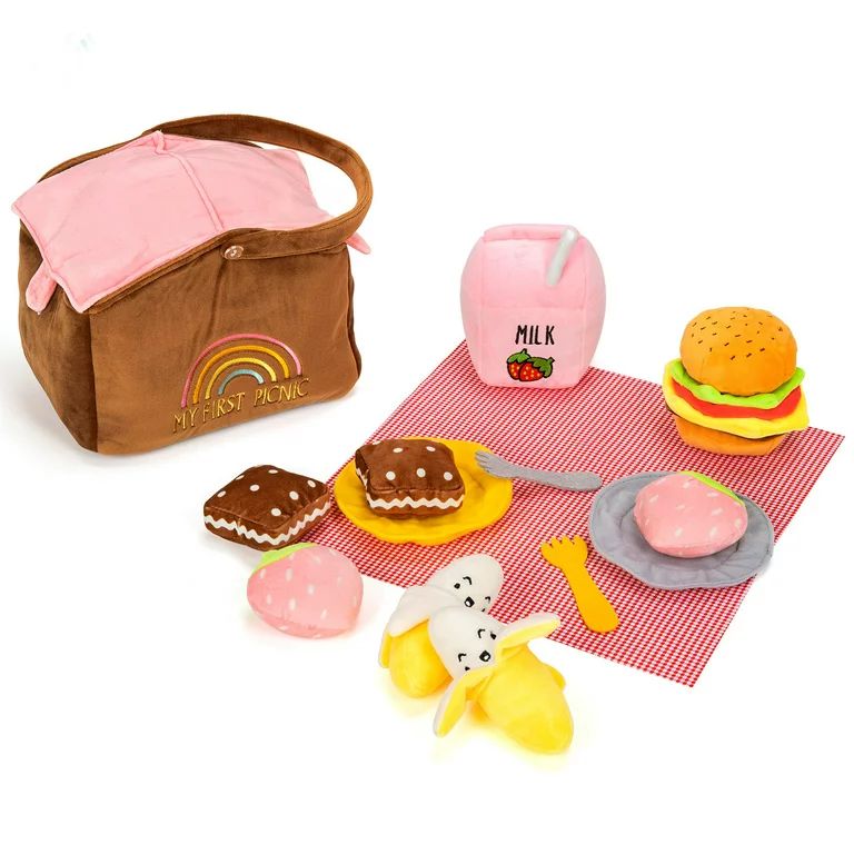 TCBunny 14 Piece Set of Plush Soft Stuffed Picnic Food Playset, Imaginative Play, Picnic Toy with... | Walmart (US)