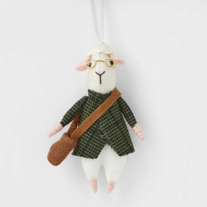 Dressed Sheep with Purse &#38; Glasses Christmas Tree Ornament Brown - Wondershop&#8482; | Target