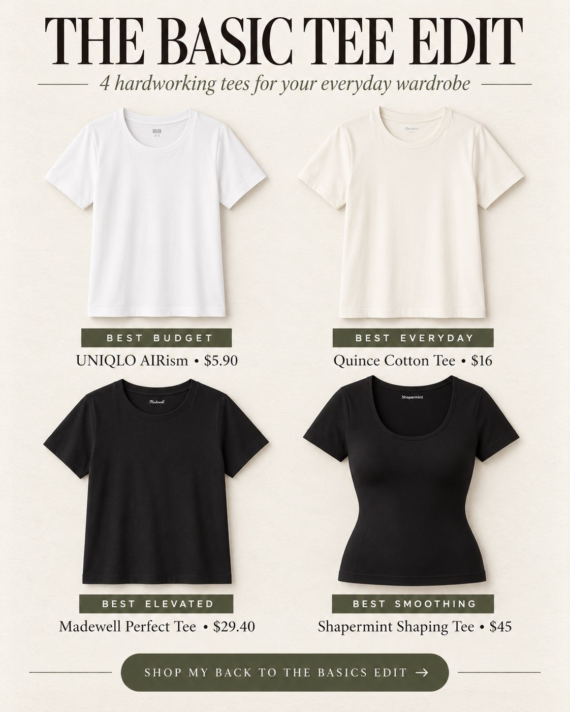 The right basic tee can make getting dressed so much easier. I pulled together four options for different wardrobe needs from an affordable everyday staple to a smoothing tee that works beautifully under layers. Tap the products to shop my Basic Tee Edit! 🤎

#LTKmomlife #LTKdayinmylife #LTKootd