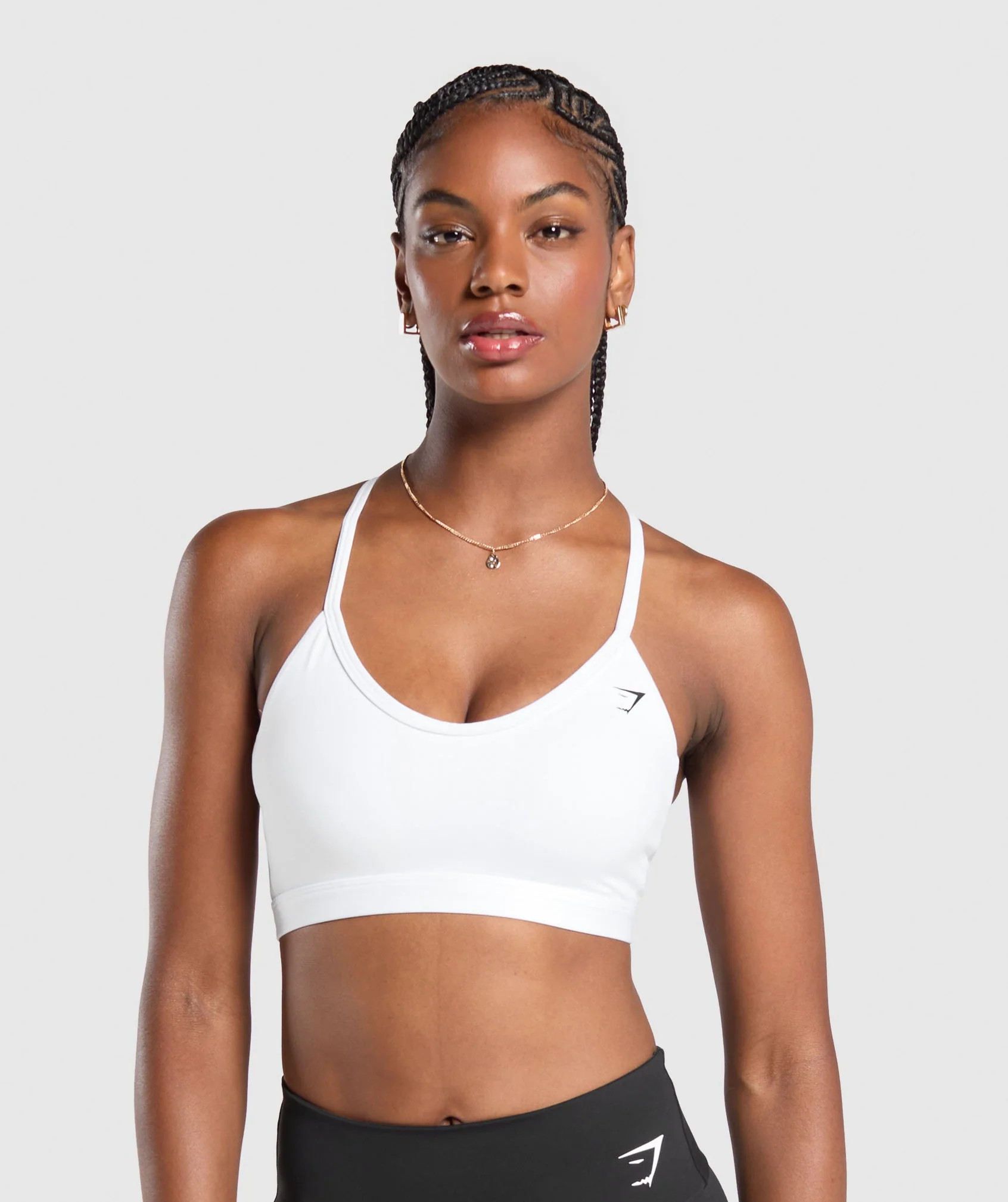 Gymshark V Neck Sports Bra - White | Gymshark CA