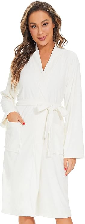 Rosyline Women Kimono Robes Lightweight Bathrobe Knee Length Bath Gown Soft Ladies Robe | Amazon (CA)