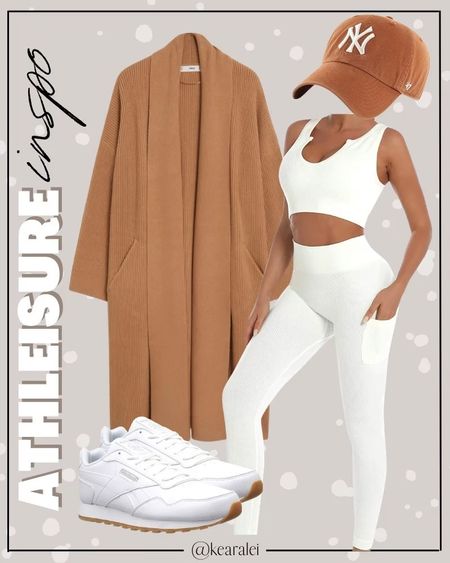 Athleisure outfit Travel outfit Amazon  activewear workout set exercise leggings top set Lululemon Amazon fashion white ivory ribbed workout set with camel tan beige taupe long cardigan coat coatigan travel outfit airport outfits white Reebok gum soles sneakers tennis shoes cream ivory gym bag 47 brand hat New York Yankees baseball hat 
.
.
.
Fitness Wear, Activewear, exercise outfit, workout leggings, sports bra, Lulu lemon, free people motion active athleisure
.

Amazon fashion, teacher outfits, business casual, casual outfits, neutrals, street style, Midi skirt, Maxi Dress, Swimsuit, Bikini, Travel, skinny Jeans, Puffer Jackets, Concert Outfits, Cocktail Dresses, Sweater dress, Sweaters, cardigans Fleece Pullovers, hoodies, button-downs, Oversized Sweatshirts, Jeans, High Waisted Leggings, dresses, joggers, fall Fashion, winter fashion, leather jacket, Sherpa jackets, Deals, shacket, Plaid Shirt Jackets, apple watch bands, lounge set, Date Night Outfits, Vacation outfits, Mom jeans, shorts, sunglasses, Disney outfits, Romper, jumpsuit, Airport outfits, biker shorts, Weekender bag, plus size fashion, Stanley cup tumbler
.
Target, Abercrombie and fitch, Amazon, Shein, Nordstrom, H&M, forever 21, forever21, Walmart, asos, Nordstrom rack, Nike, adidas, Vans, Quay, Tarte, Sephora, lululemon, free people, j crew jcrew factory, old navy


#LTKSeasonal #LTKFitness #LTKStyleTip