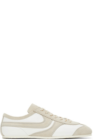 Dries Van Noten - White & Beige Suede Sneakers | SSENSE