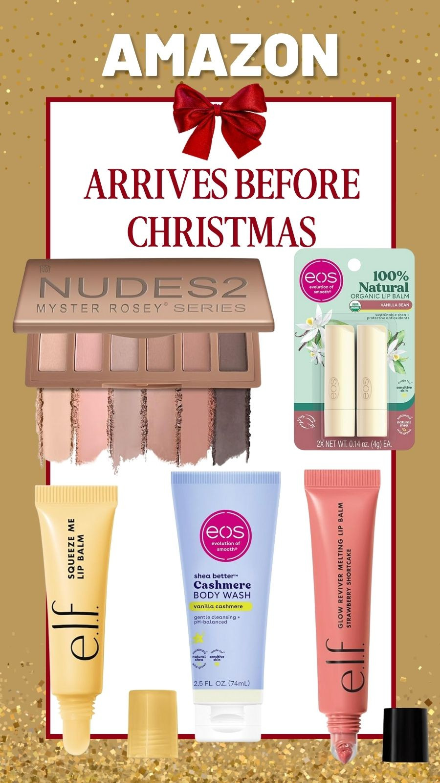 Stocking stuffers for her that arrive in time for Christmas! 

#creatorfavorites2025 eyeshadow palette, body wash, lip balm, lip gloss 

 #LTKGiftGuide #LTKgrwm #LTKFindsUnder50