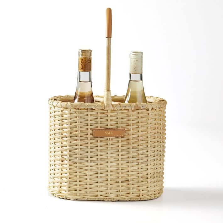 Wicker Double Wine Tote | Mark and Graham
