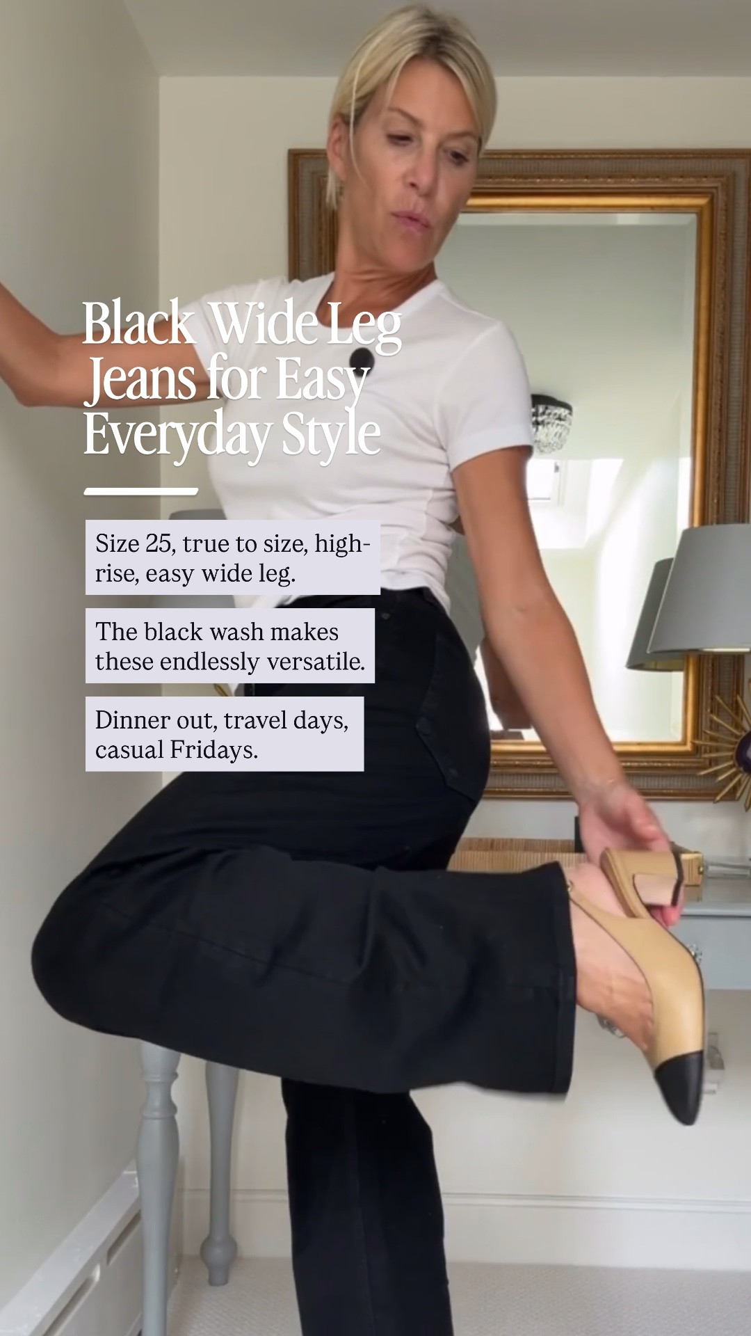 You know that one pair of pants you reach for constantly? These could be that pair.

If finding black jeans that feel polished without being too wide or too fitted has been a struggle, these are worth a look. I’m wearing a size 25 in the regular length, and they have that easy high-rise, wide-ish-leg fit I love.

👩‍💻 LTK PRO TIPS
❤️ Heart = Support my posts ;-)
🔖 Save = Get sale & restock alerts for the things you love!
📋 Lists = Keep Favorites organized (List ideas: Christmas, Birthdays, and Vacations!)
📲 Share = Send lists and products to a friend (or your daughters like me).
💬 Comment = Ask me anything, and I’ll answer. ;-)

#LTKootd #LTKSeasonal #LTKOver40