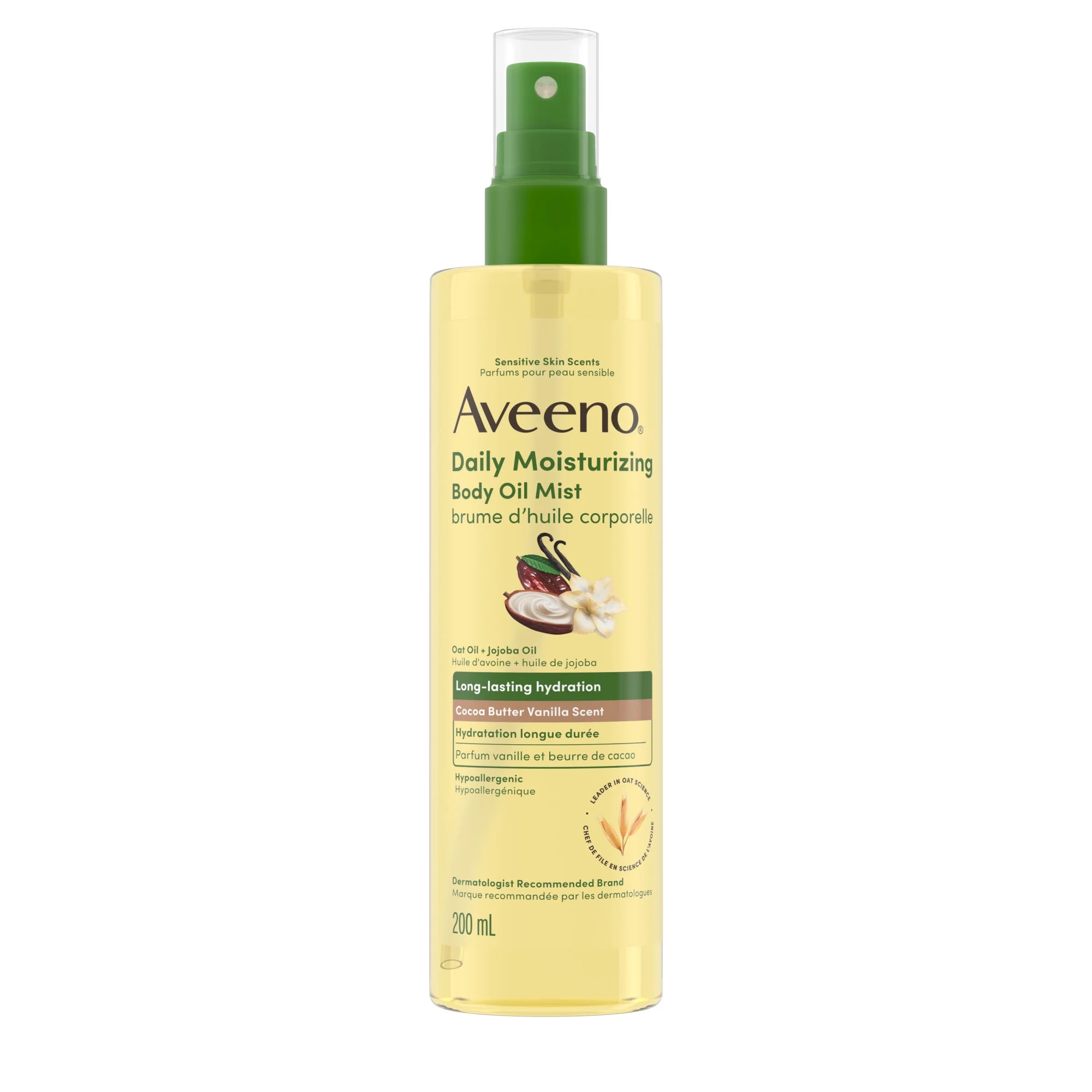 Aveeno Daily Moisturizing Body Oil Mist with Cocoa Butter Vanilla Scent, Oat Oil , & Jojoba Oil, ... | Walmart (CA)