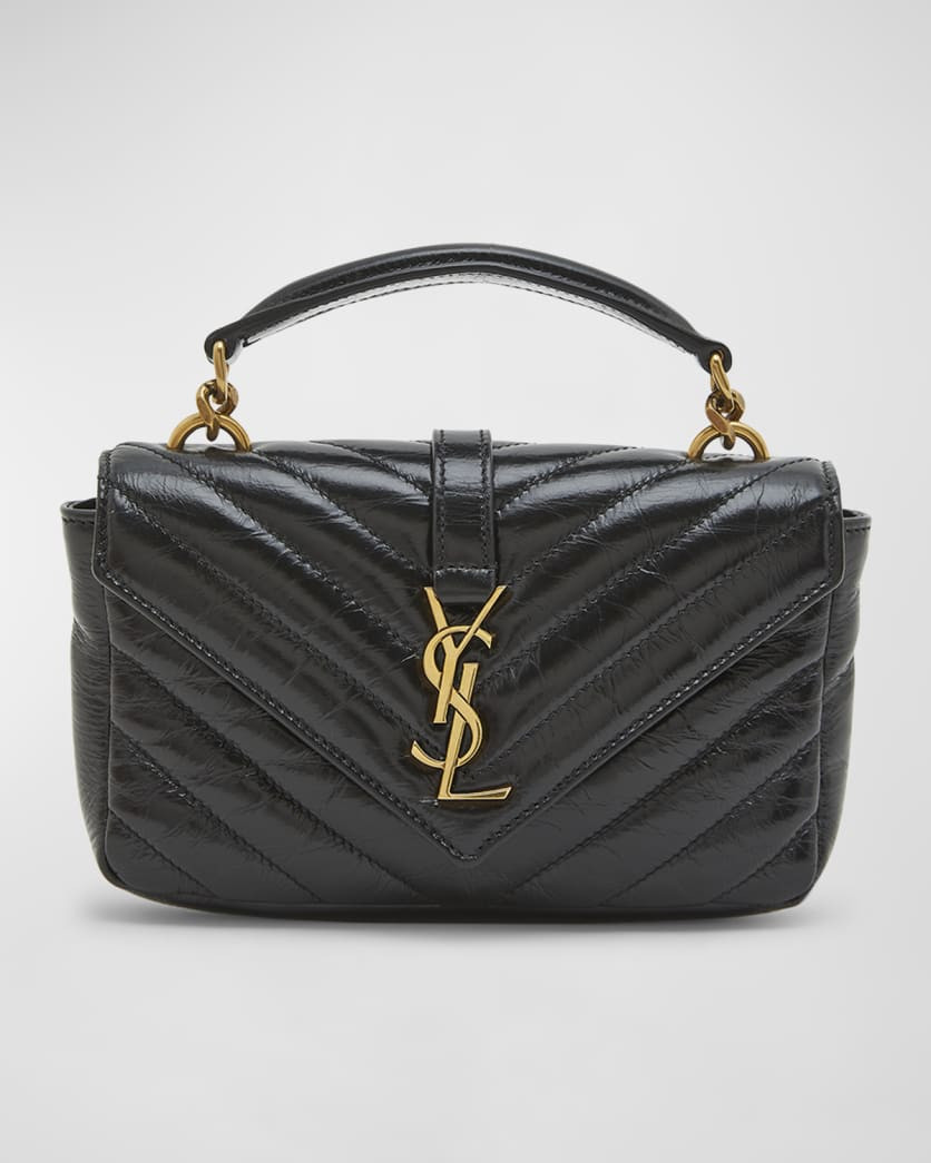 Saint Laurent College Mini YSL Quilted Crossbody Bag | Neiman Marcus