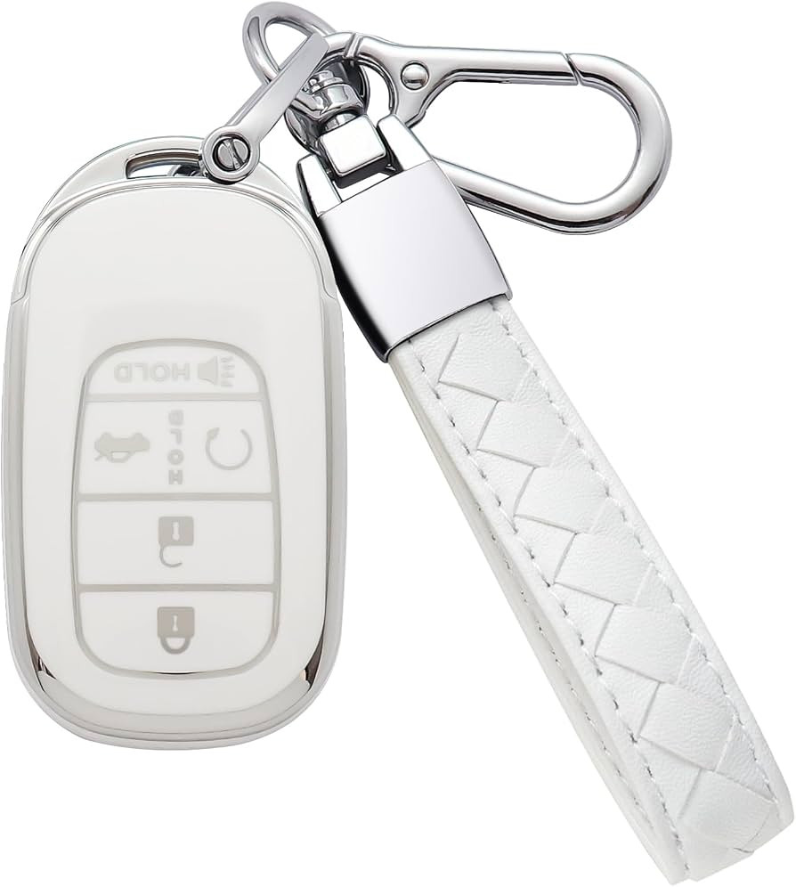 for Honda Key Fob Cover 5 Button Soft TPU with Leather Keychain 360 Degree Protection Key Case Sh... | Amazon (US)