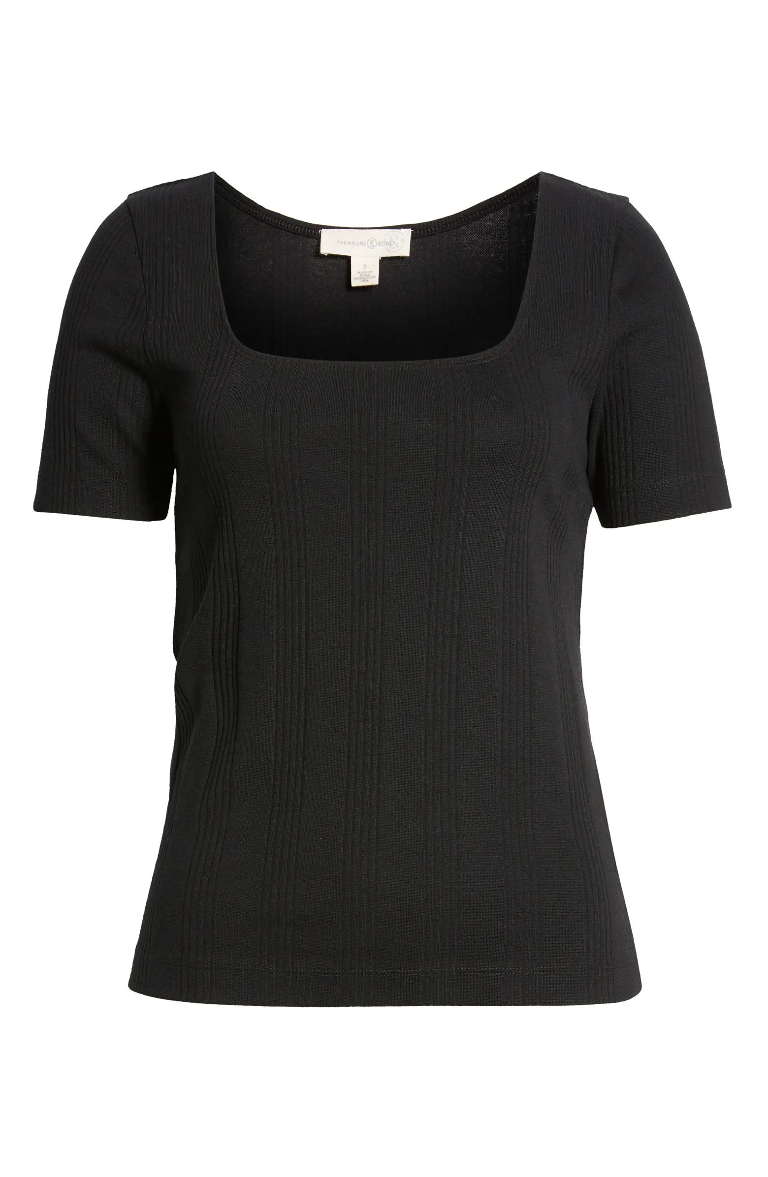 Variegated Rib Square Neck T-Shirt | Nordstrom