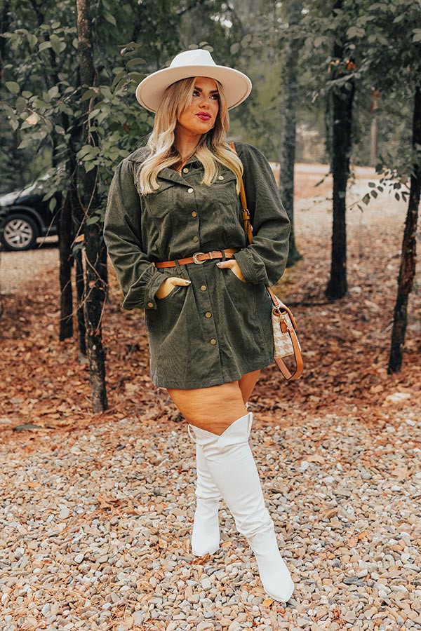 Cinnamon Lane Corduroy Mini Dress Curves | Impressions Online Boutique