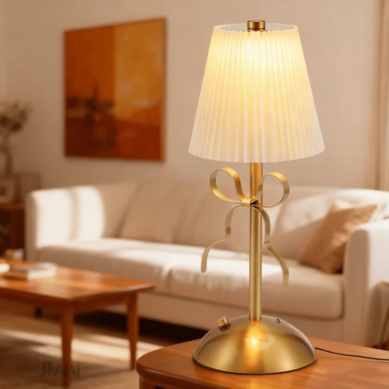 LAFAYTTE Cordless Bow Table Lamp with Fabric Shade 3 Colors Dimmable Modern Decorative Bedside Li... | Walmart (US)