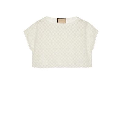 Double G flower lace top | Gucci (US)