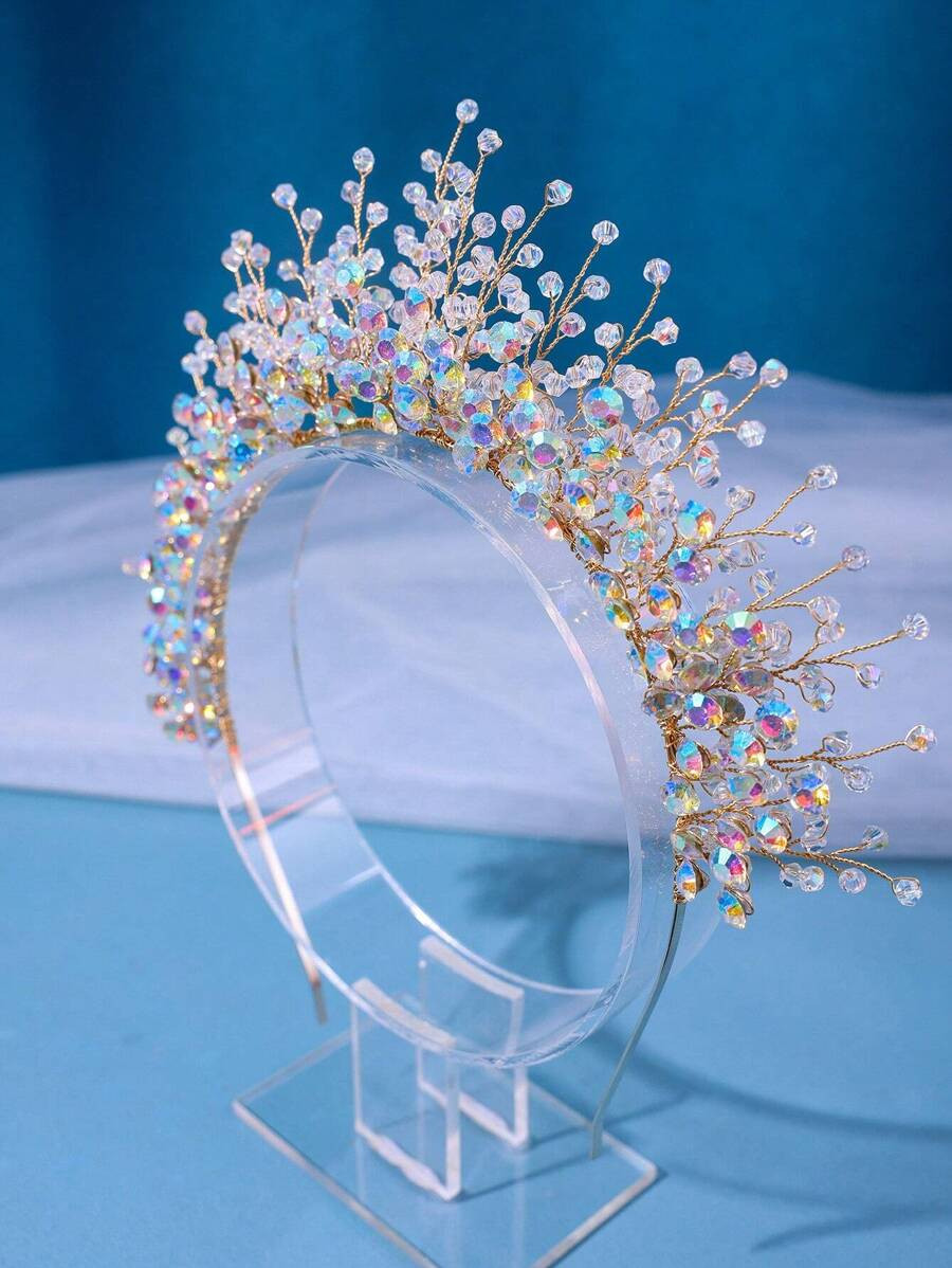 1pc Crystal Crown Headband For Princess Birthday Party, Dark Formal Attire, Gothic Headpiece For ... | SHEIN