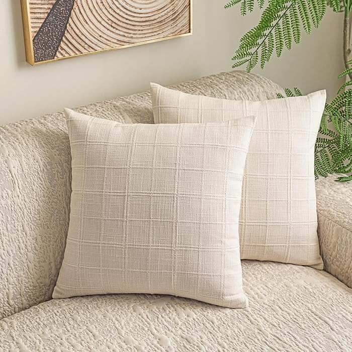 GGVCWWQ Throw Pillow Covers 18x18 Inch Set of 2 Decorative Linen Textured Spring Modern Square Ac... | Amazon (CA)