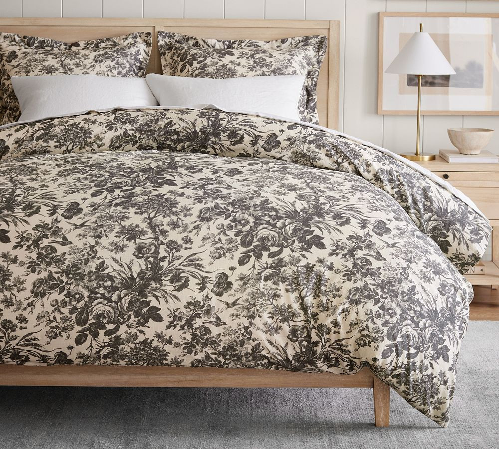 Sorrel Toile Duvet, Charcoal, King/Cal. King | Pottery Barn (US)