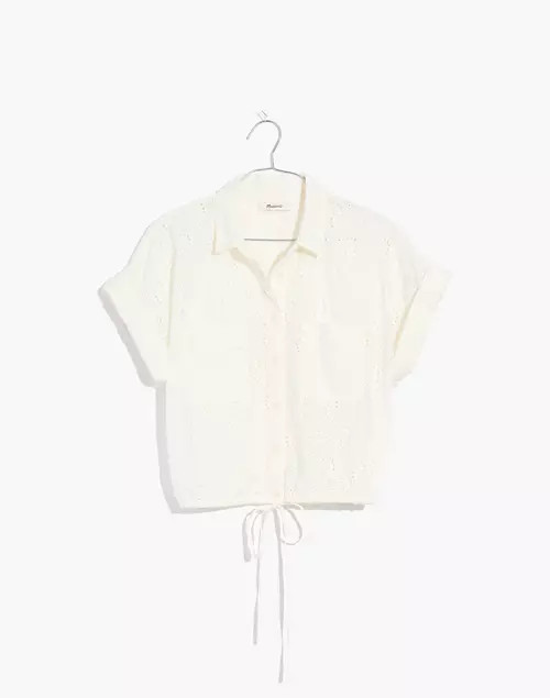Eyelet Button-Up Drawstring Shirt | Madewell