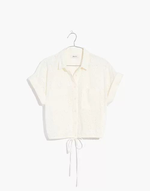 Eyelet Button-Up Drawstring Shirt | Madewell