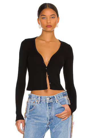 LA Made Sweet "V" Cardi in Black from Revolve.com | Revolve Clothing (Global)