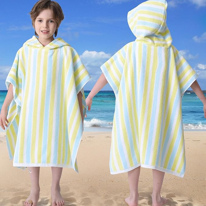 VOOVA & MOVAS Poncho Towels for Kids - 100% Cotton (4-8Years) - Absorbent Quick Dry Lightweight H... | Amazon (US)